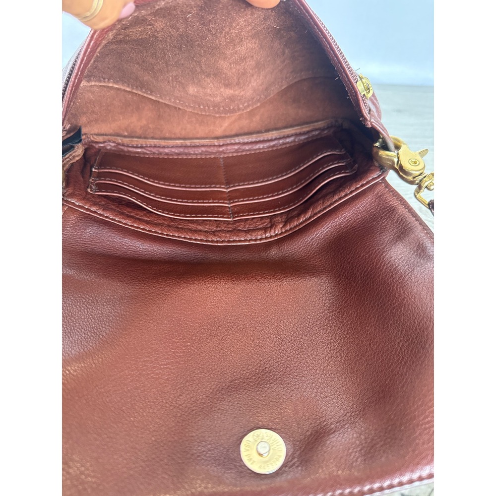Libaire Classic East West Brown Petite Flap Card Organizer Purse Crossbody Bag - Picture 4 of 12